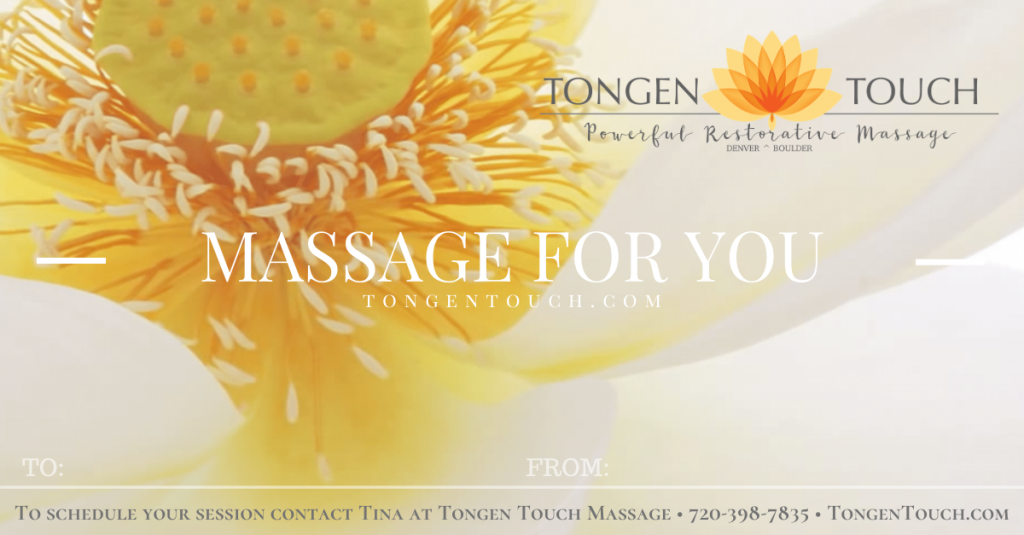 Massage Gift Certificate in Denver massage in Boulder